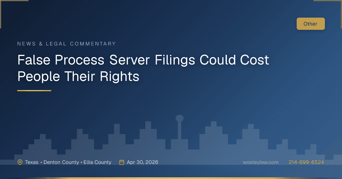 False Process Server Filings Could Cost People Their Rights - Other