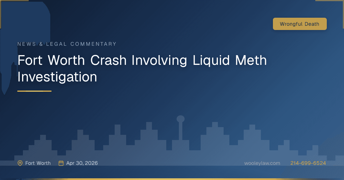 Fort Worth Crash Involving Liquid Meth Investigation - Wrongful Death