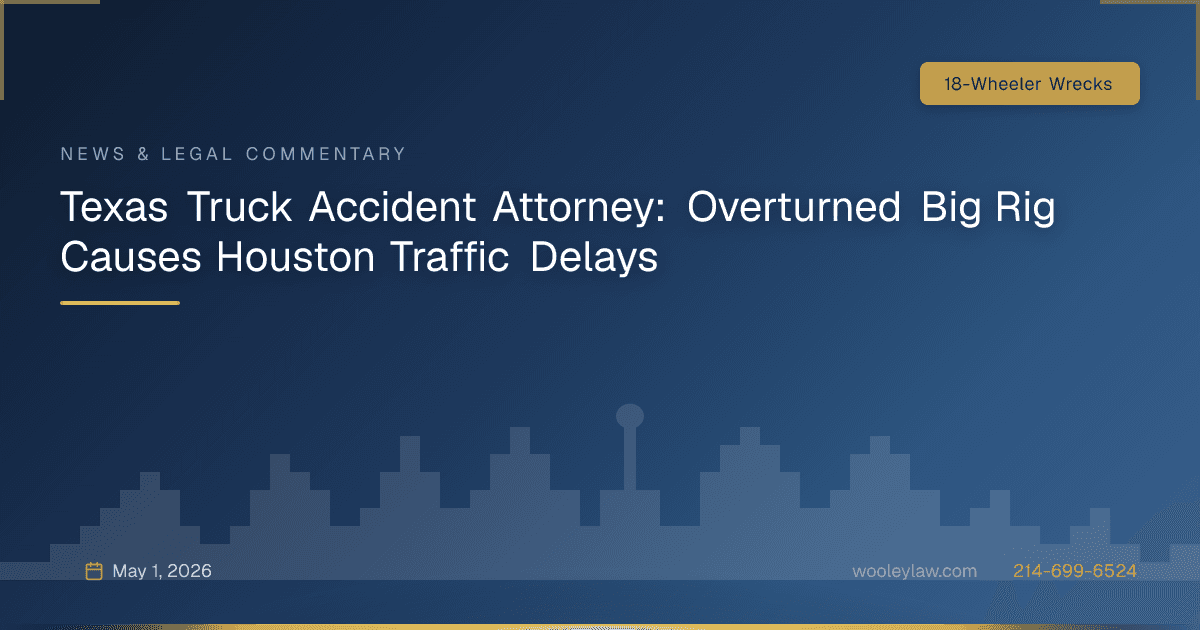 Texas Truck Accident Attorney: Overturned Big Rig Causes Houston Traffic Delays - 18-Wheeler Wrecks