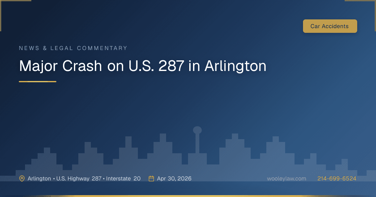 Major Crash on U.S. 287 in Arlington - Car Accidents