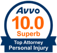 Avvo Superb 10.0 — Avvo Top Attorney — Personal Injury award badge
