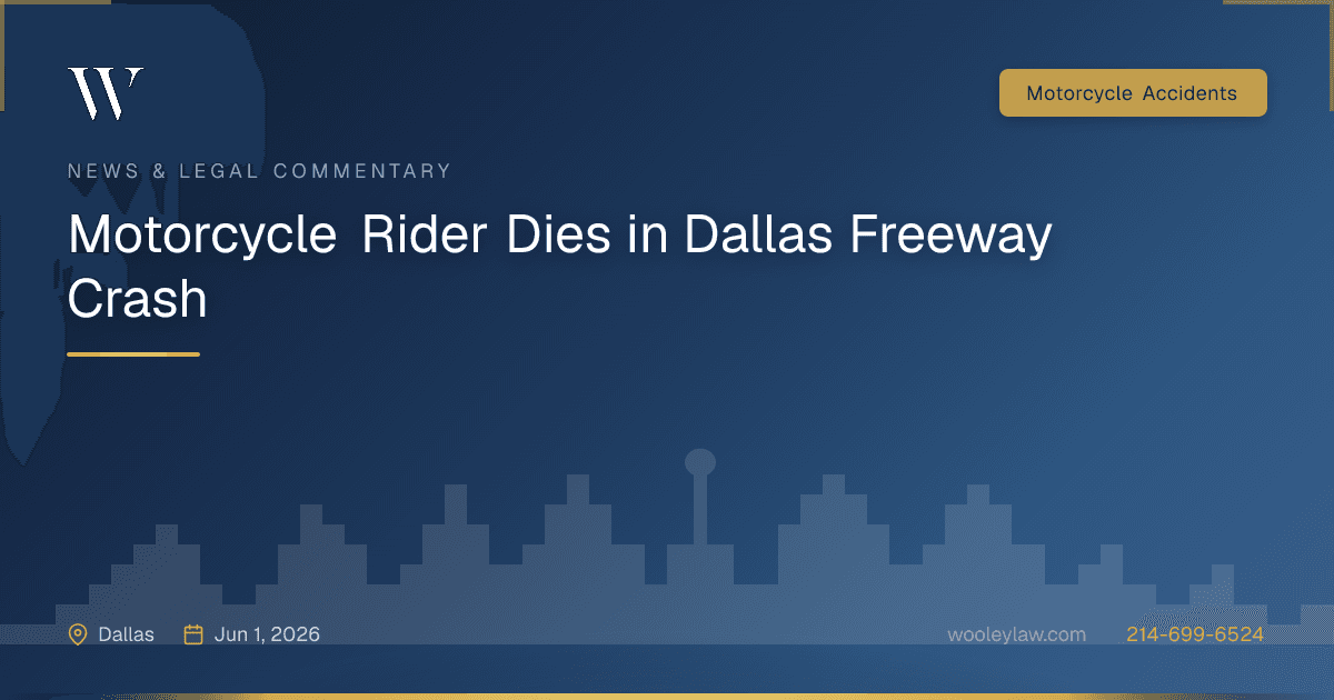 Motorcycle Rider Dies in Dallas Freeway Crash - Motorcycle Accidents