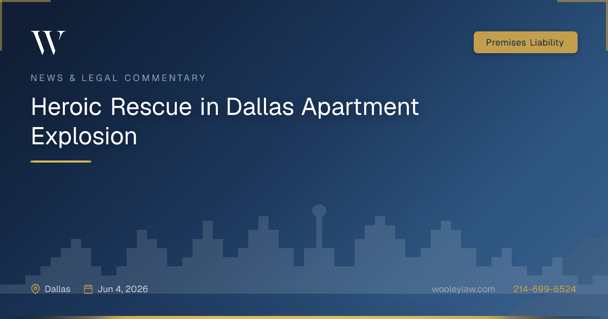Heroic Rescue in Dallas Apartment Explosion - Premises Liability